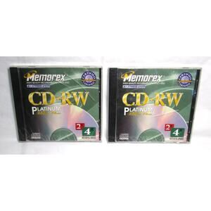 Memorex CD-RW Platinum 650MB 74min Vintage Blank Media Lot of 2 Rewritable